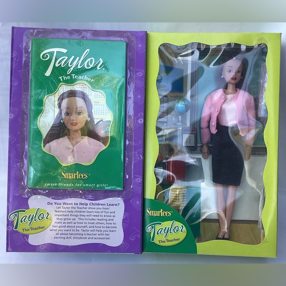Smartees Doll Taylor The Teacher w/Storybook NIB Rare 11.5” Doll With Book